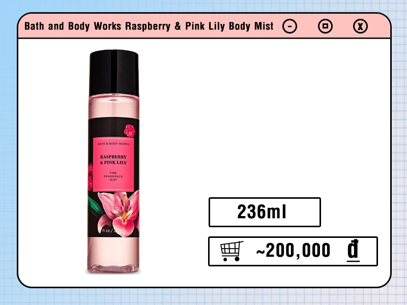 Body Mist Bath and Body Works Raspberry & Pink Lily