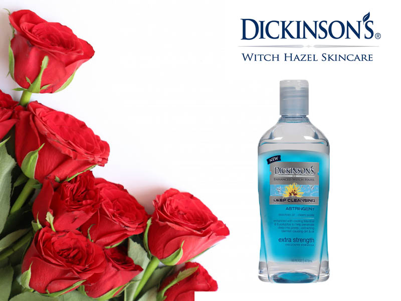 Nước hoa hồng Dickinson’s Witch Hazel Astringent – chai màu xanh