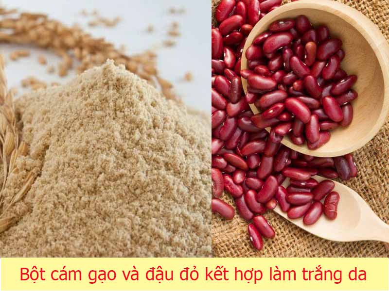 Bột cám gạo và đậu đỏ kết hợp làm trắng da