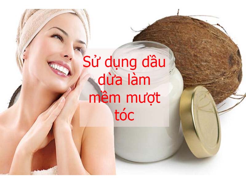 Làm mềm tóc bằng dầu dừa